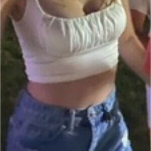 Hello Molly White Crop Top